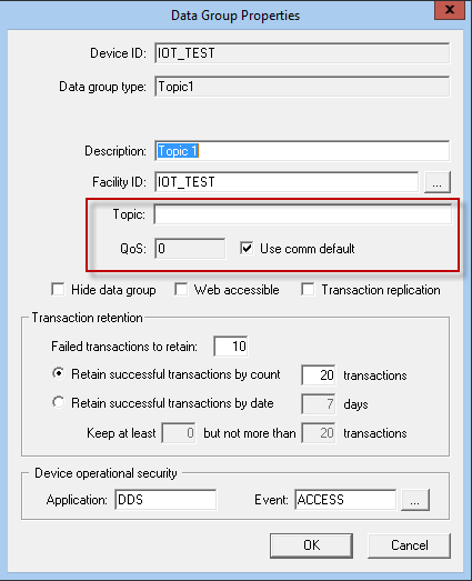 IoT EIE Data Group Properties